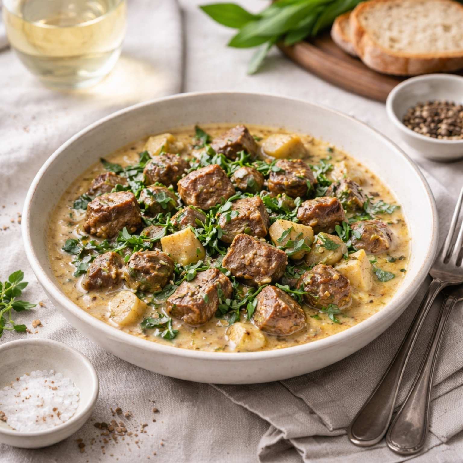 Rezept Wildgulasch mit Bärlauch und Topinambur